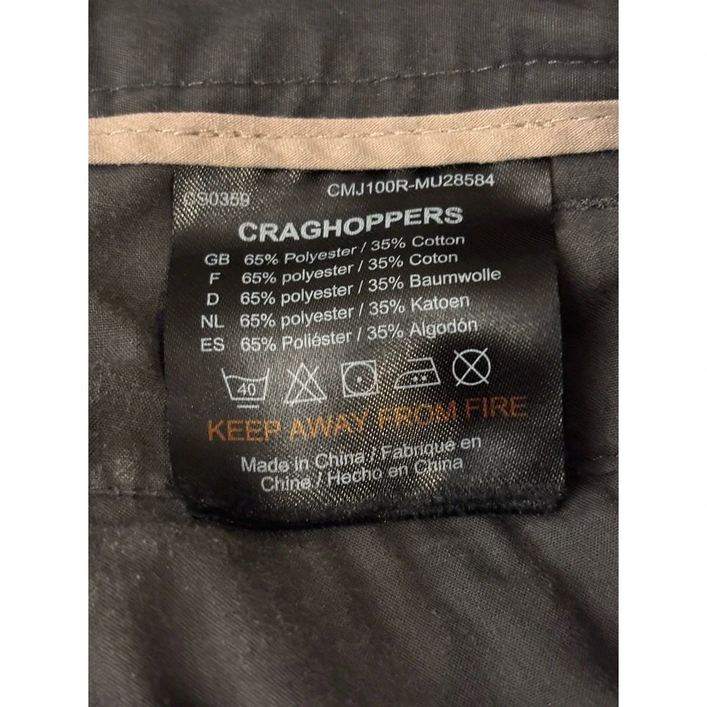 Craghoppers Bug Repel Mens 38x29 Gray Cargo Pants Outdoor Hiking Gorpcore